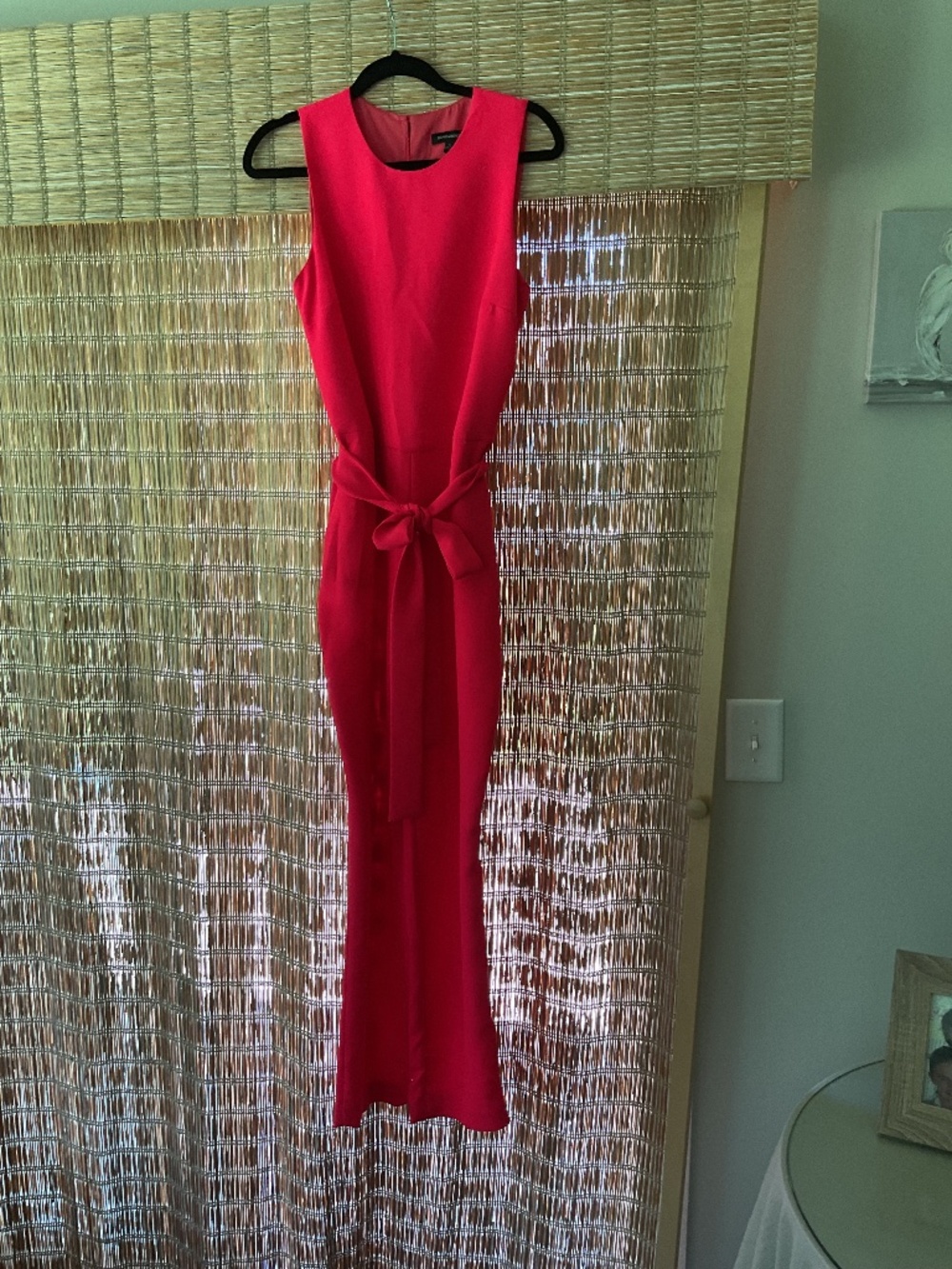 Banana Republic Fitted right fuchsia Sleeveless Jumpsuit with Tie Waist